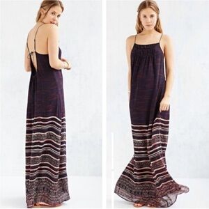 Ecote Navy and White Patterned Maxi Dress